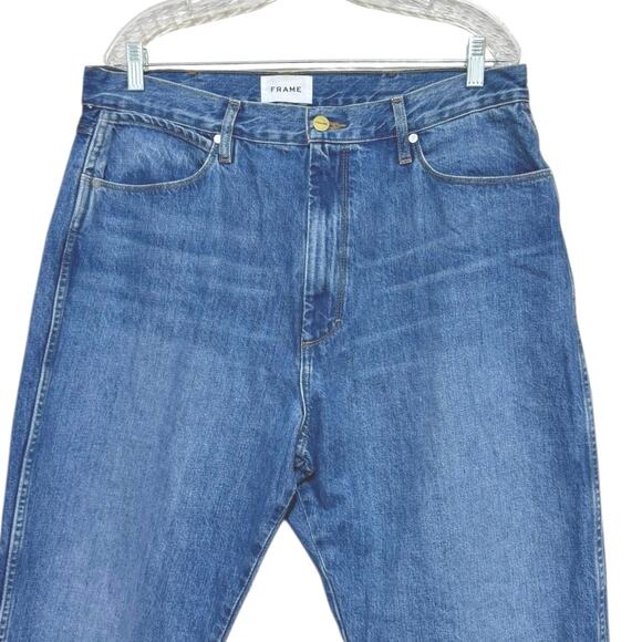 FRAME Women’s High Rise Straight Leg Denim Jeans Size 33 Luna Blue - Picture 2 of 8
